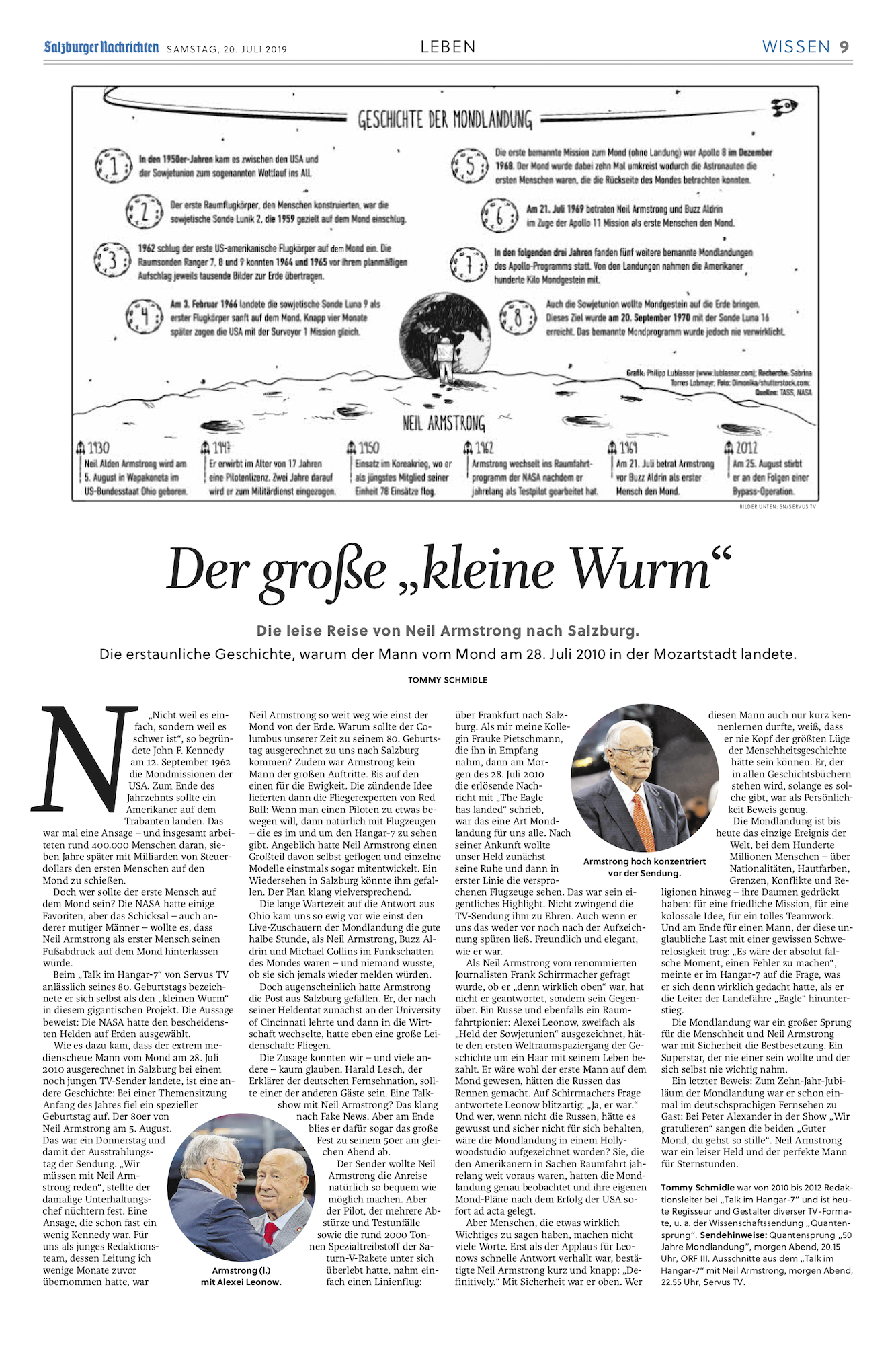 Artikel aus den Salzburger Nachrichten zu 50 Jahre Mondlandung